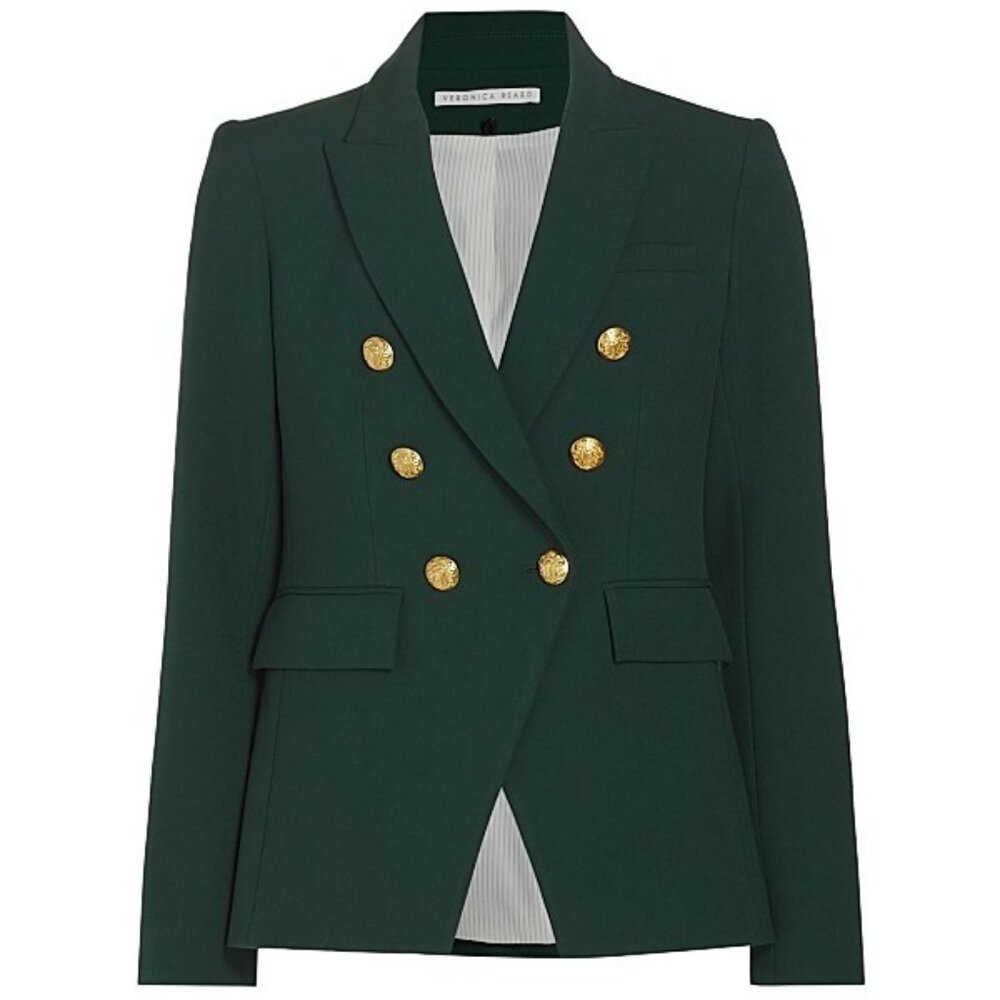 Like New Veronica Beard Miller Dickey in Pine Crepe Sz 6